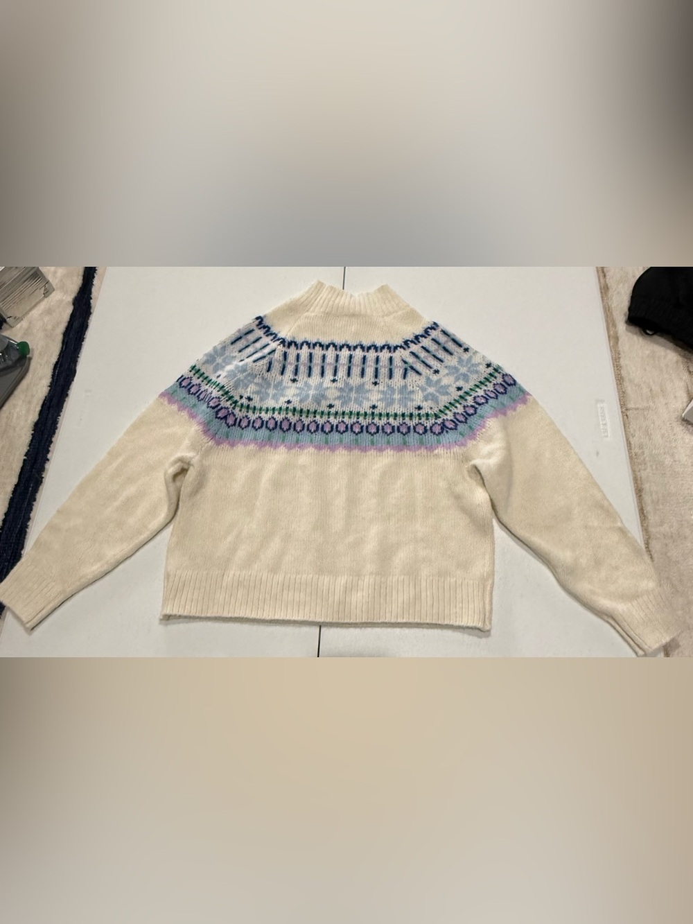 Old Navy Holiday Print Mock-Neck Sweater Multi Fair Isle